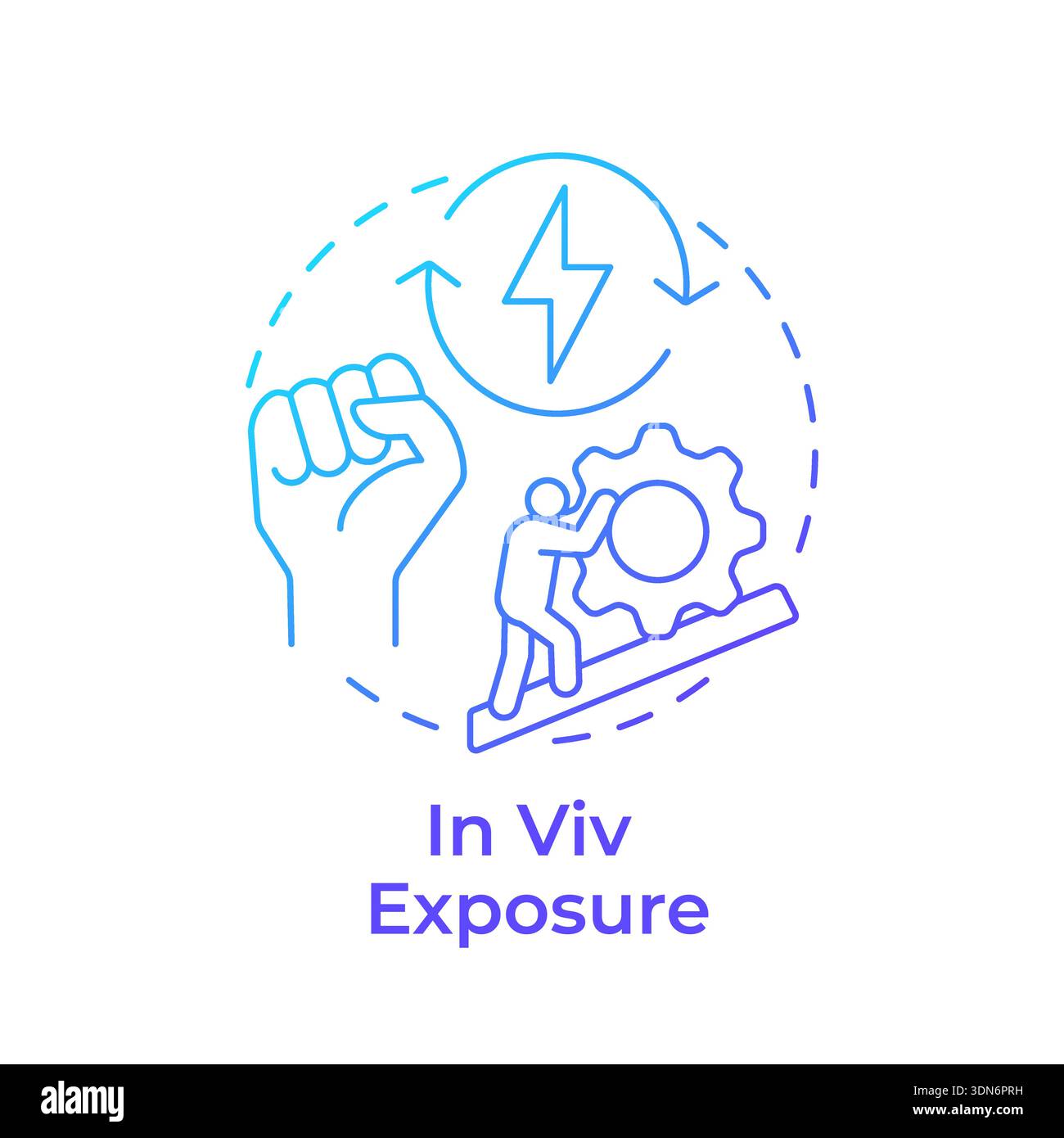 In viv exposure blue gradient concept icon Stock Vector