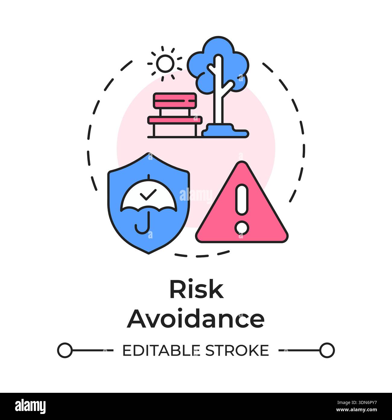 Risk avoidance multi color concept icon Stock Vector