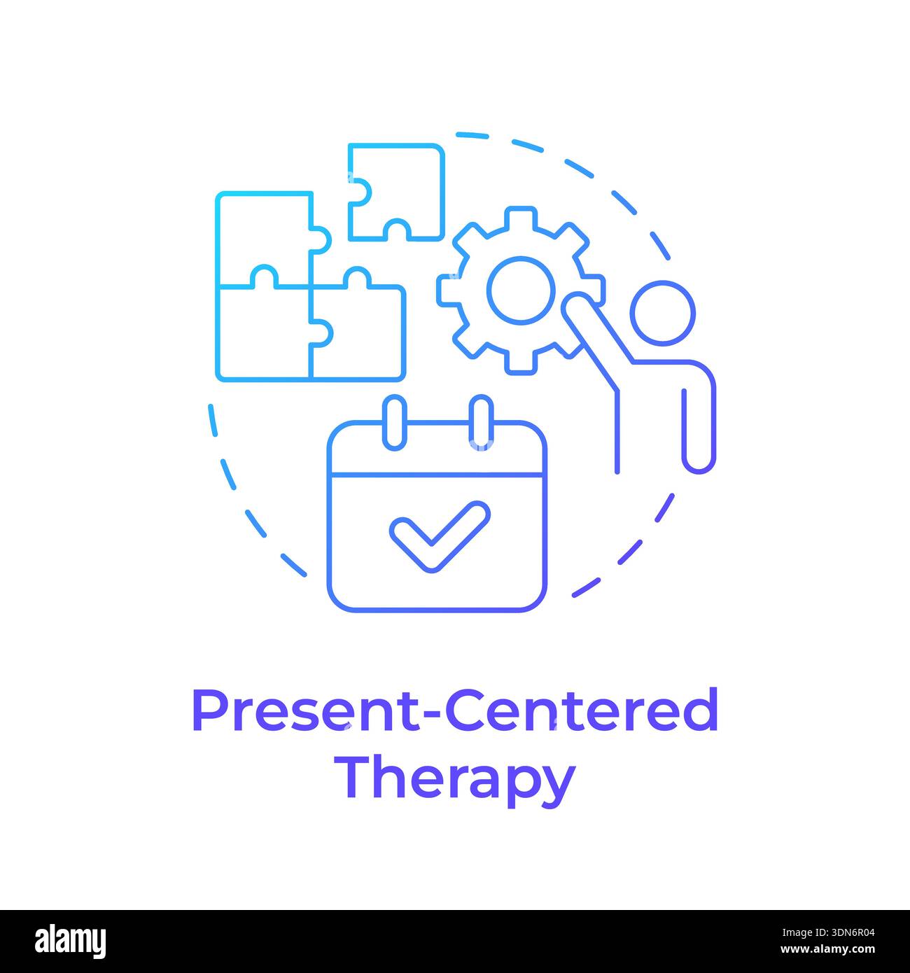 Present centered therapy blue gradient concept icon Stock Vector