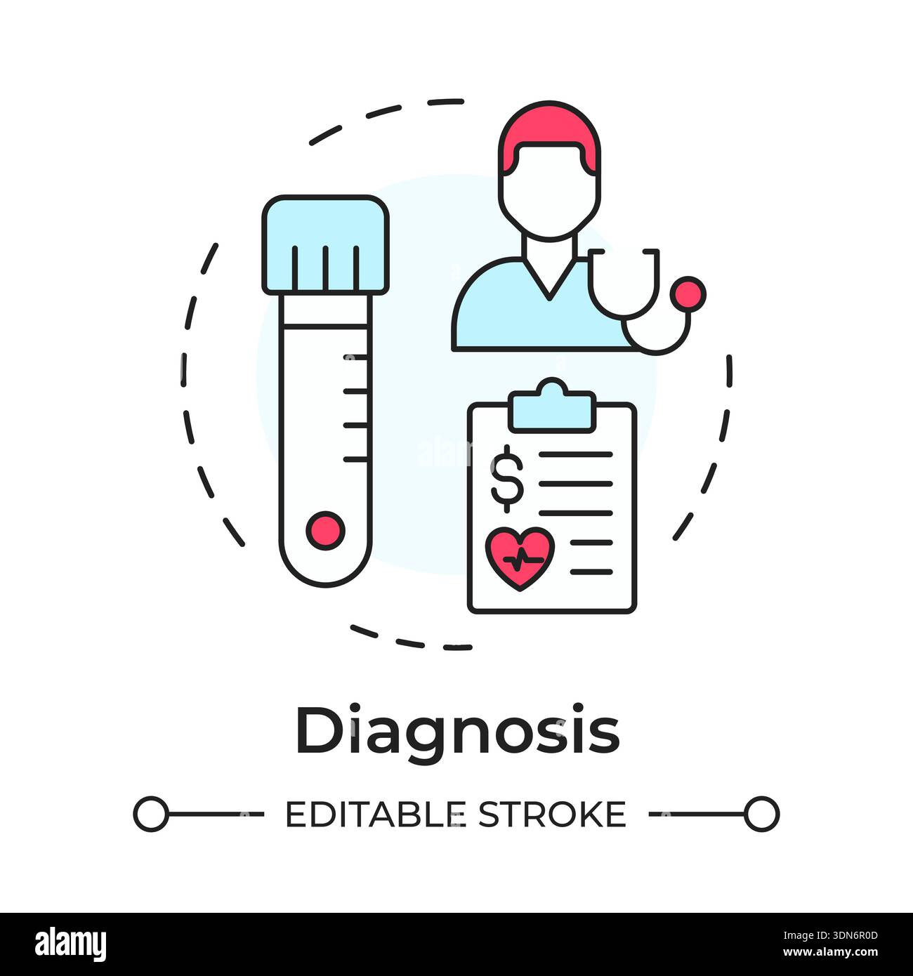 Diagnosis multi color concept icon Stock Vector