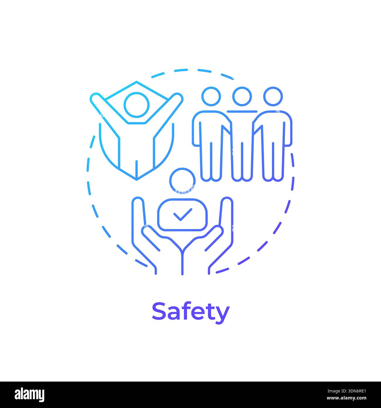 Safety blue gradient concept icon Stock Vector