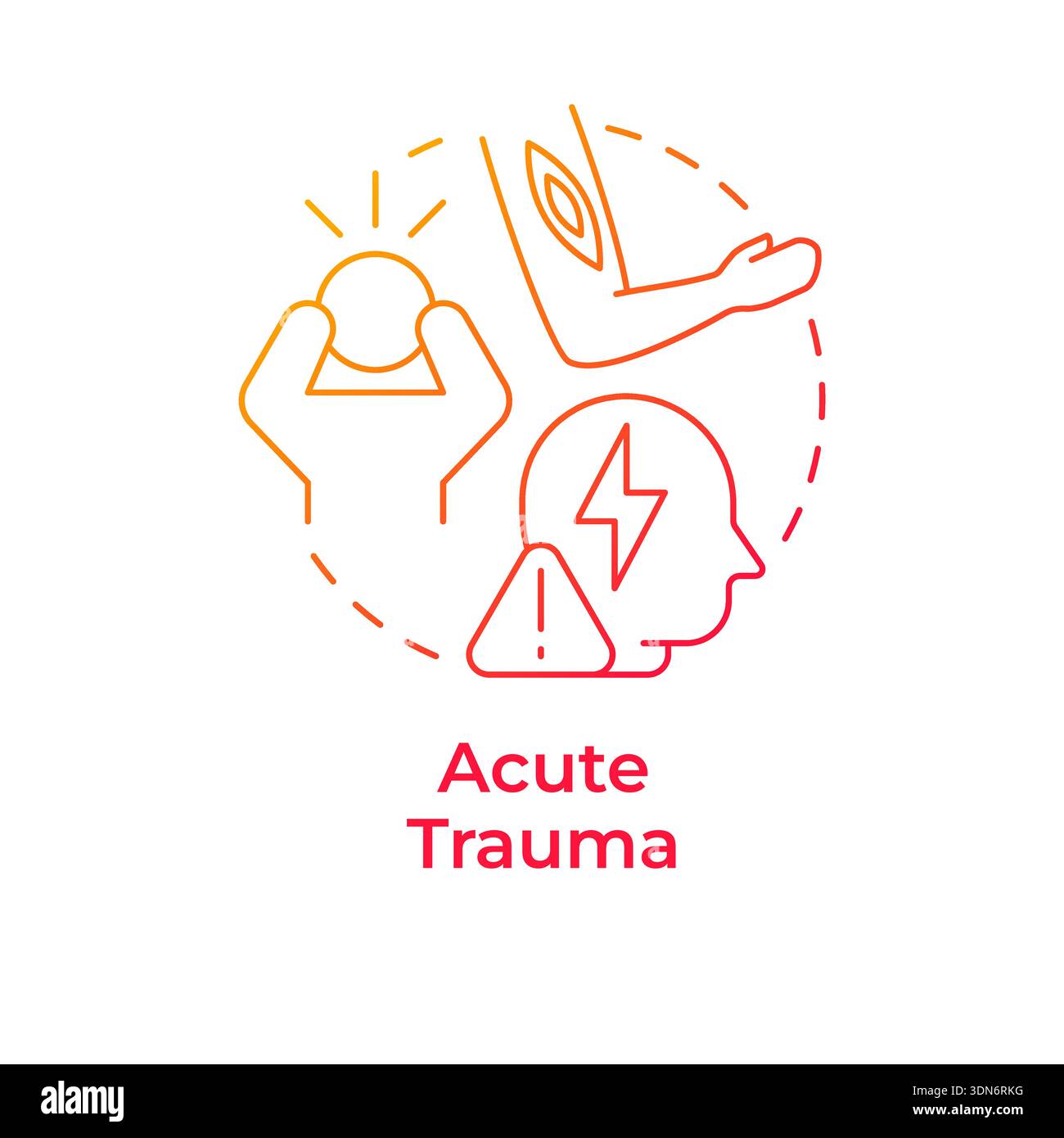 Acute trauma red gradient concept icon Stock Vector
