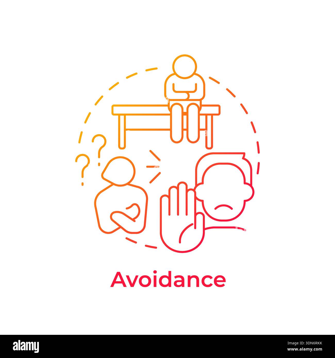 Avoidance red gradient concept icon Stock Vector