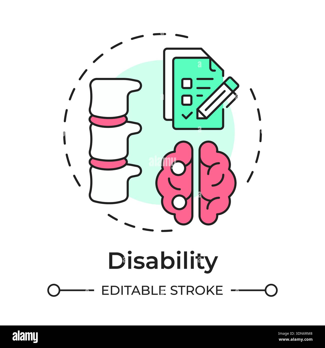 Disability multi color concept icon Stock Vector