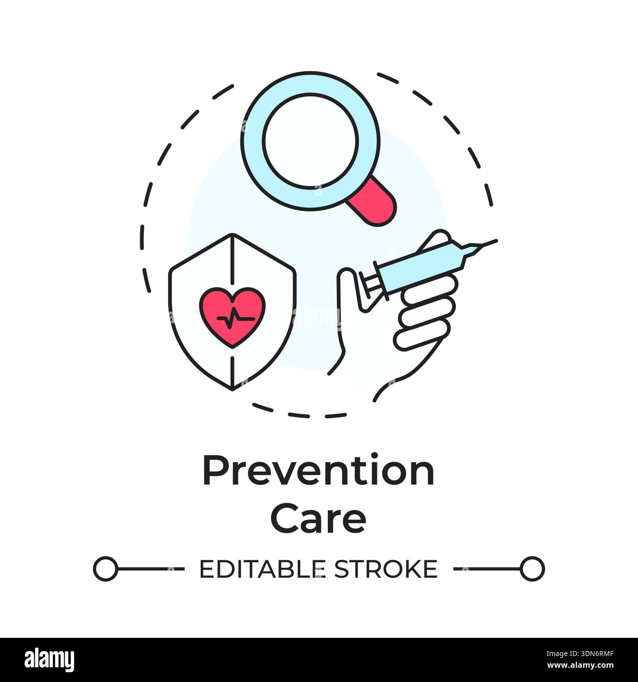 Prevention care multi color concept icon Stock Vector