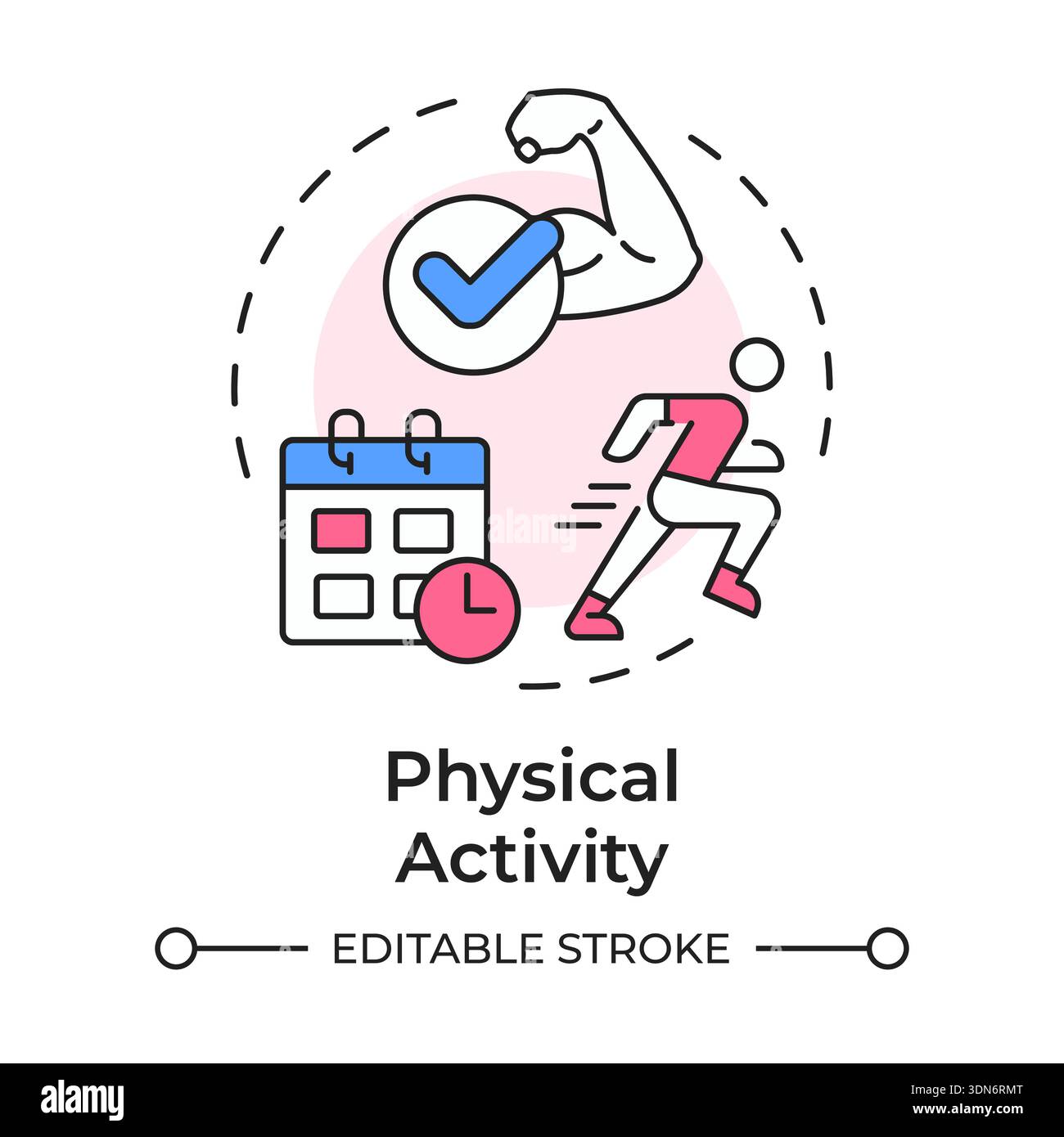 Physical activity multi color concept icon Stock Vector