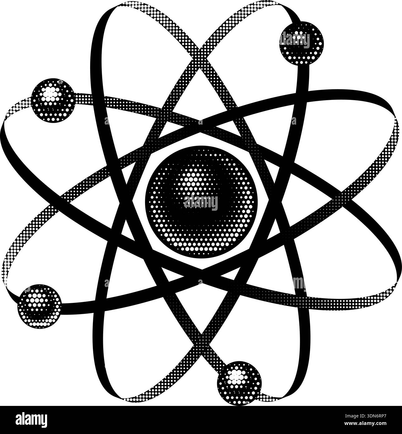 Retro Atomic Science Nuclear Physics Illustration Stock Vector