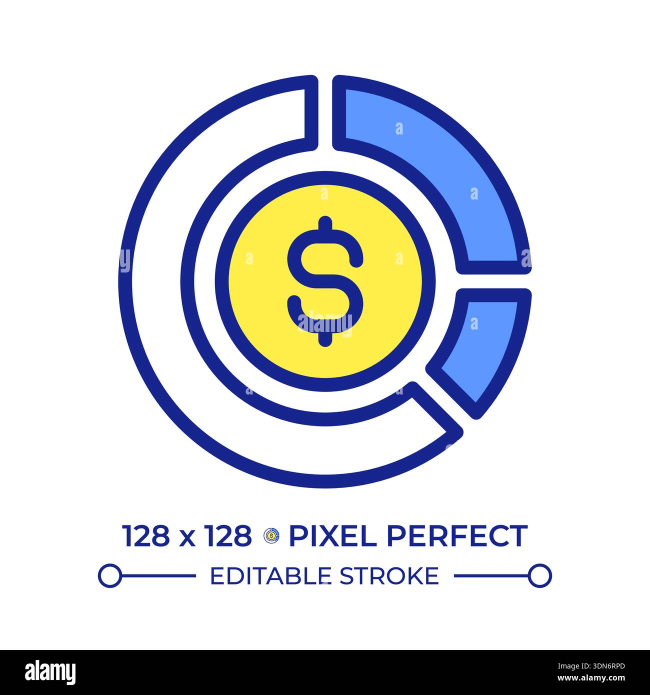 Asset allocation pixel perfect line color icon Stock Vector Image & Art ...