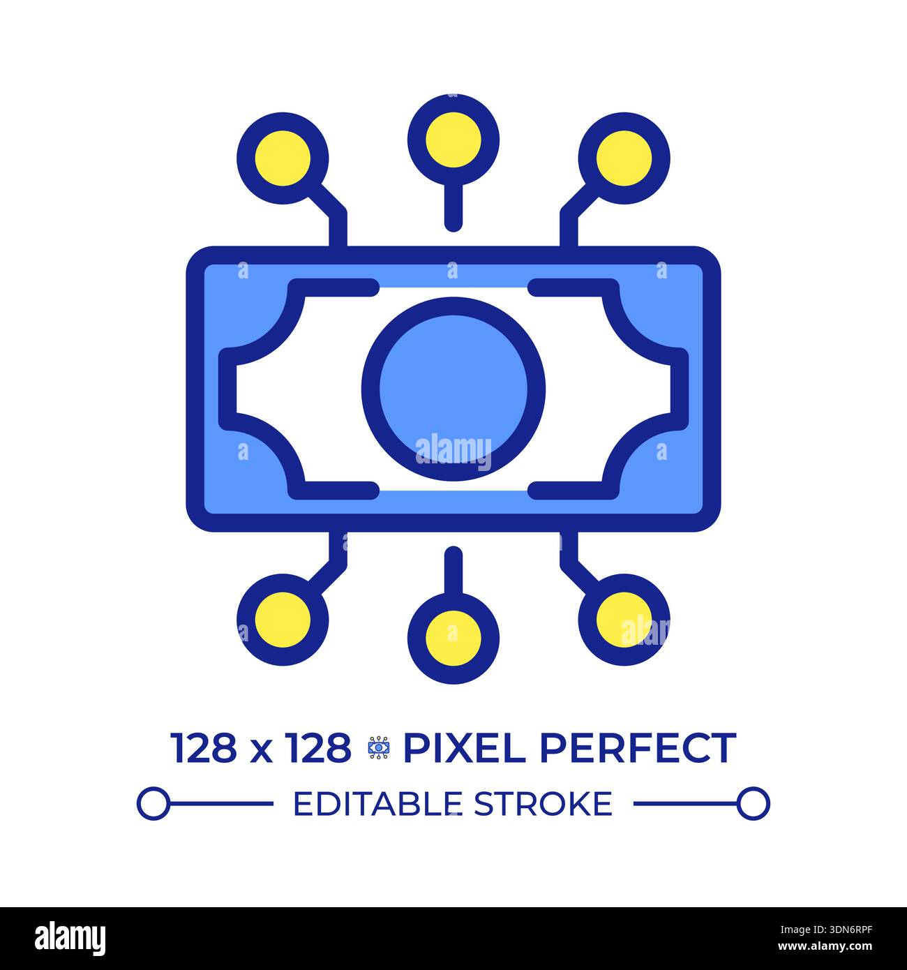 Digital currency pixel perfect line color icon Stock Vector