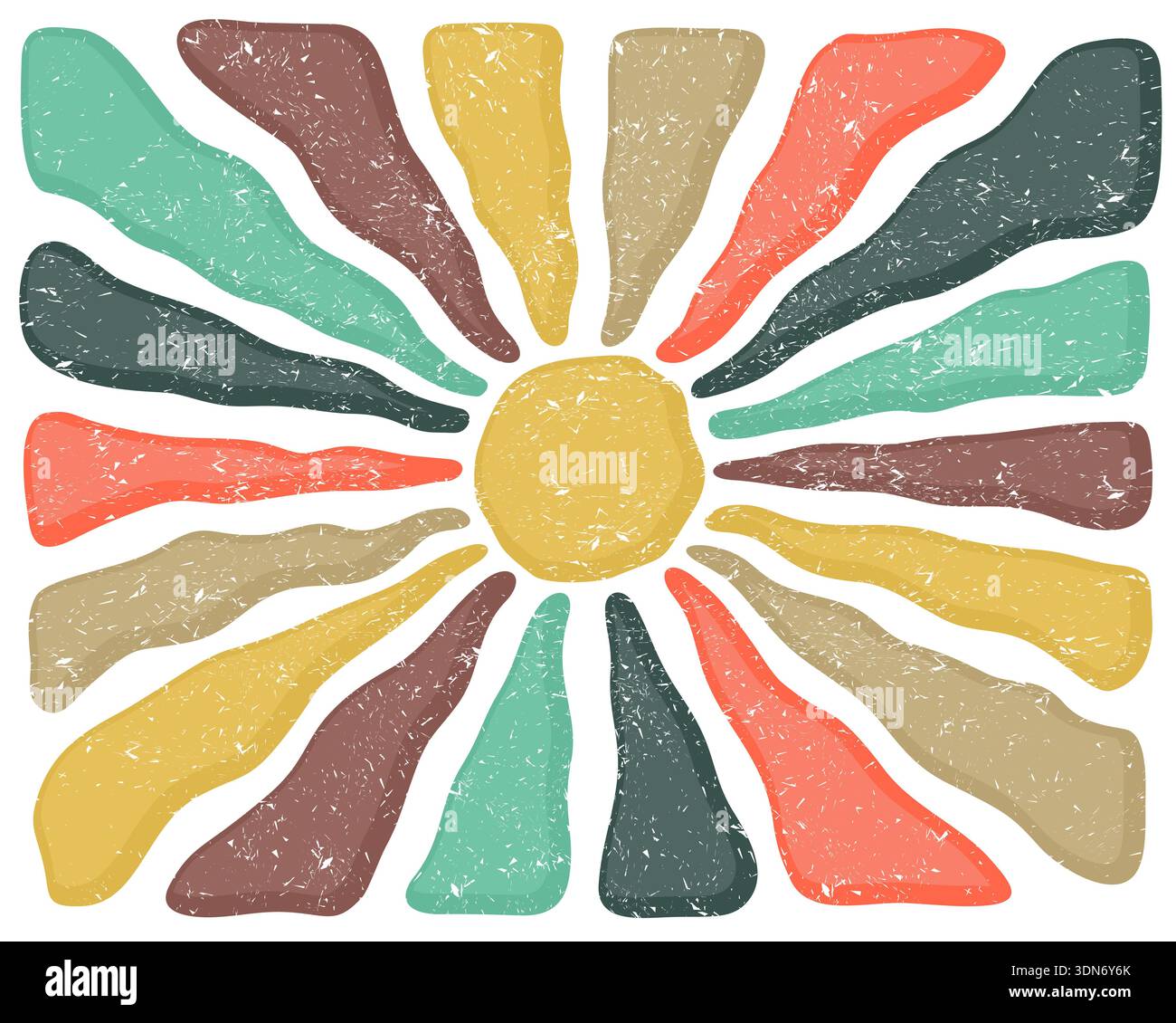 Background with stylized colored sun. Stock Vector