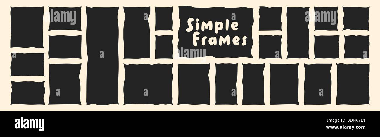 Black and white restangle frames with place for text. Stock Vector