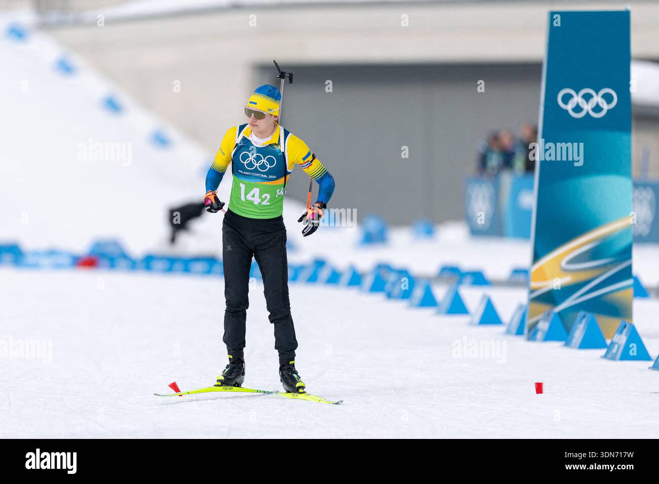 Vitalii Mandzyn 14 2 Of Team Ukraine During Biathlon Mixed Relay 4 X 6 Vitalii Mandzyn 14 2 Of Team Ukraine During Biathlon Mixed Relay 4 X 6 Km During Day 2 Of The 2026 Winter Olympics On February 8 2026 In Antholz Anterselva Biathlon Arena Photo By Alexis Jumeauabacapresscom 3DN717W 