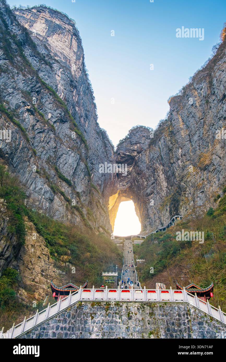 Natural stone arch long staircase hi-res stock photography and images ...