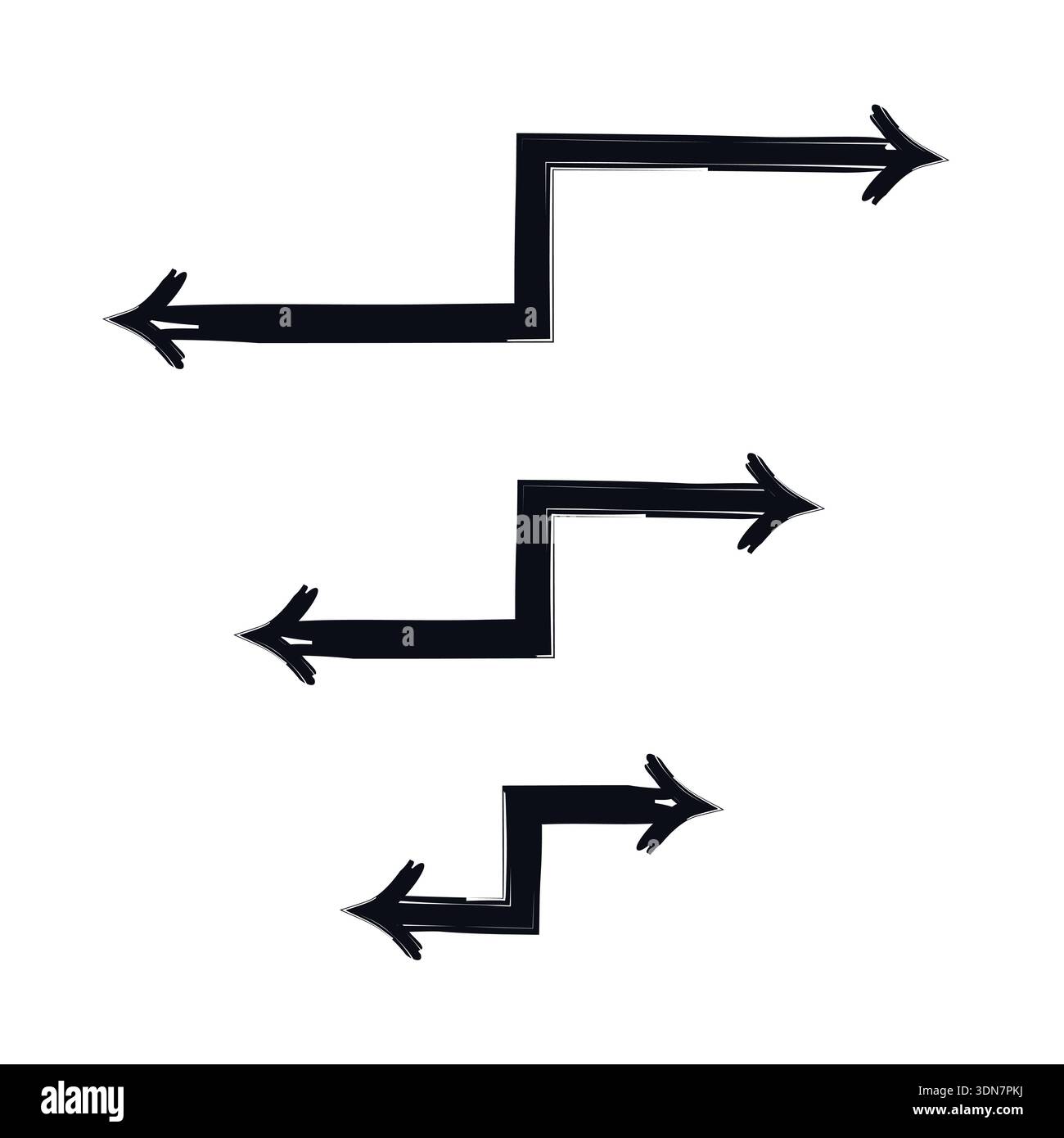 Two-sided arrows bold thick stroke graphic element set Stock Vector