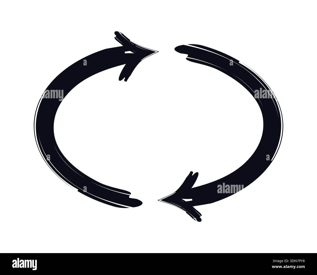 Two-sided oval arrows bold thick stroke graphic element Stock Vector