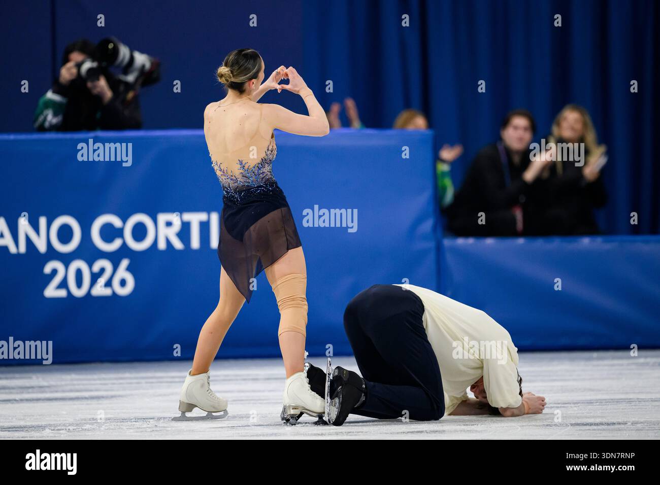 MILAN, ITALY. February 08: Sara Conti / Niccolo Macii (ITA) in Pair ...