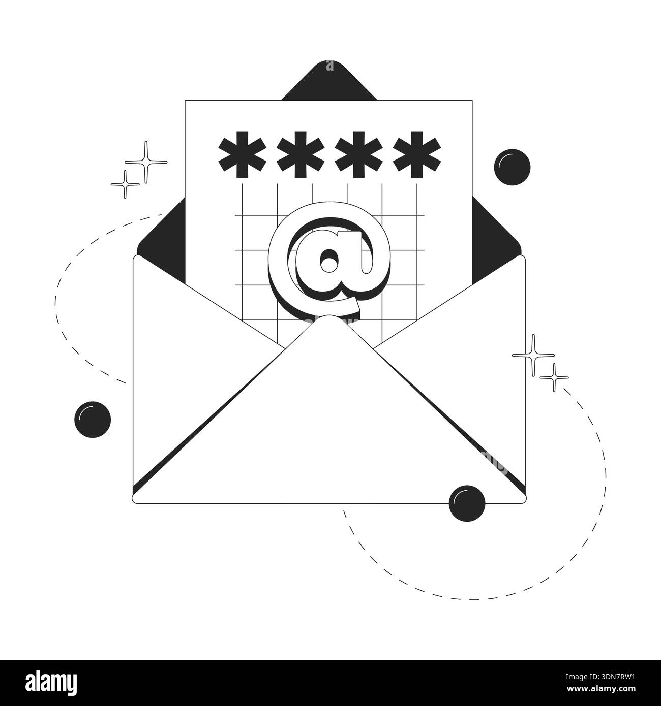 Email verification code clean onboarding illustration Stock Vector