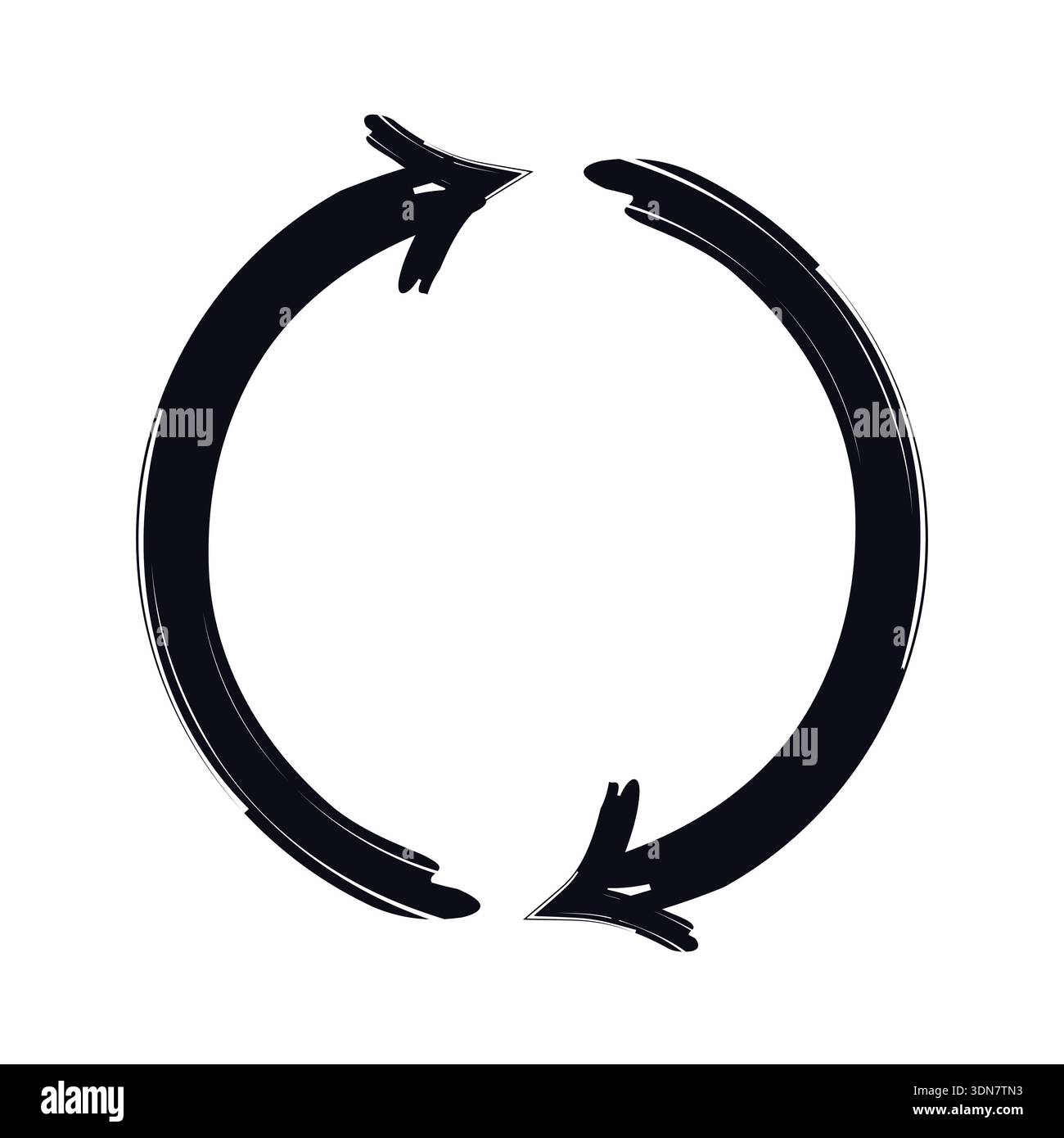 Two-sided circle arrows bold thick stroke graphic element Stock Vector
