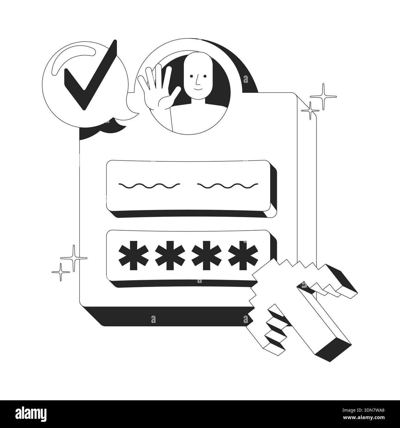 Log in clean onboarding illustration Stock Vector