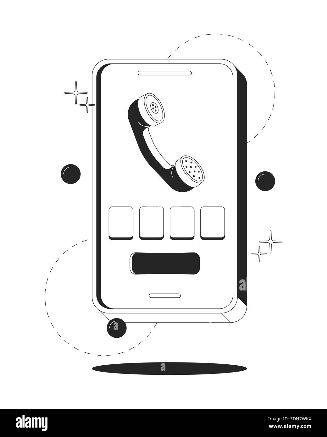 Receive sms code by phone clean onboarding illustration Stock Vector