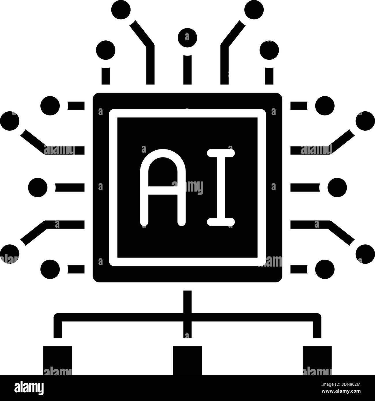 AI Algorithm Icon vector Image. Suitable for web applications, and mobile apps. Stock Vector