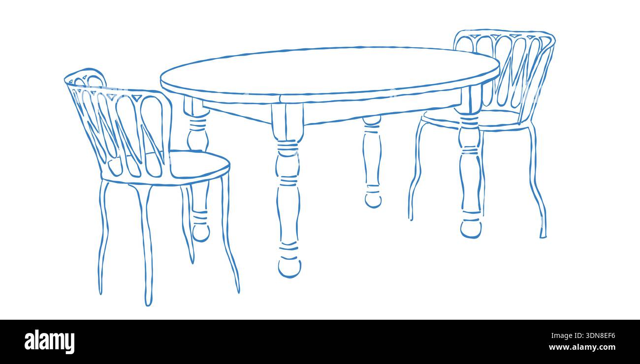 How To Draw A Dining Table