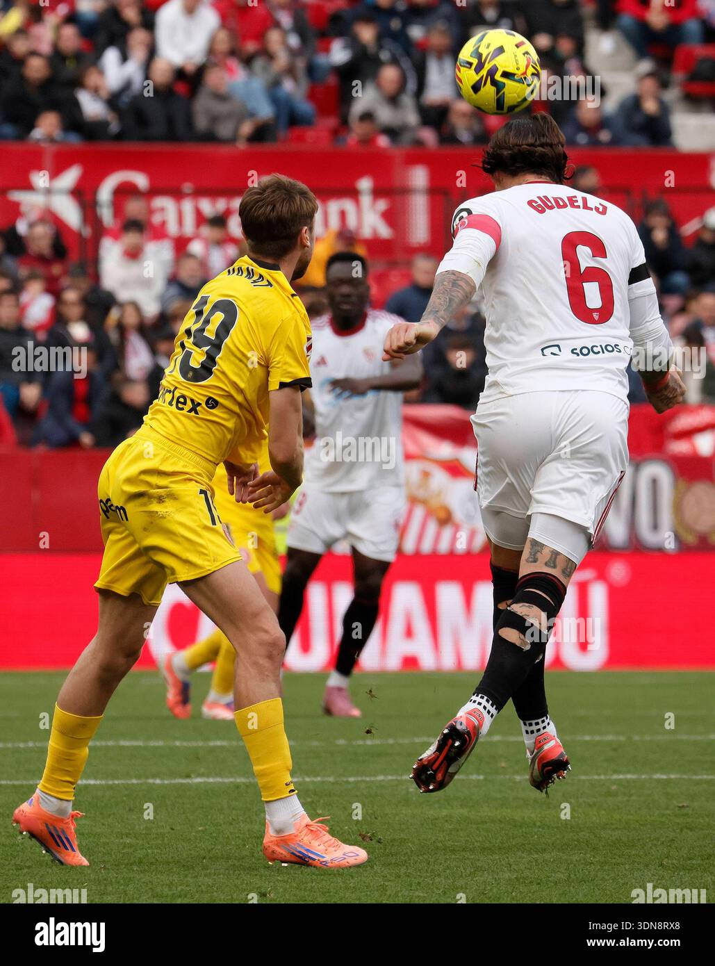 Spanish La Liga EA Sports soccer match Sevilla vs Girona at Ramon Sanchez Pizjuan Stadium in ...