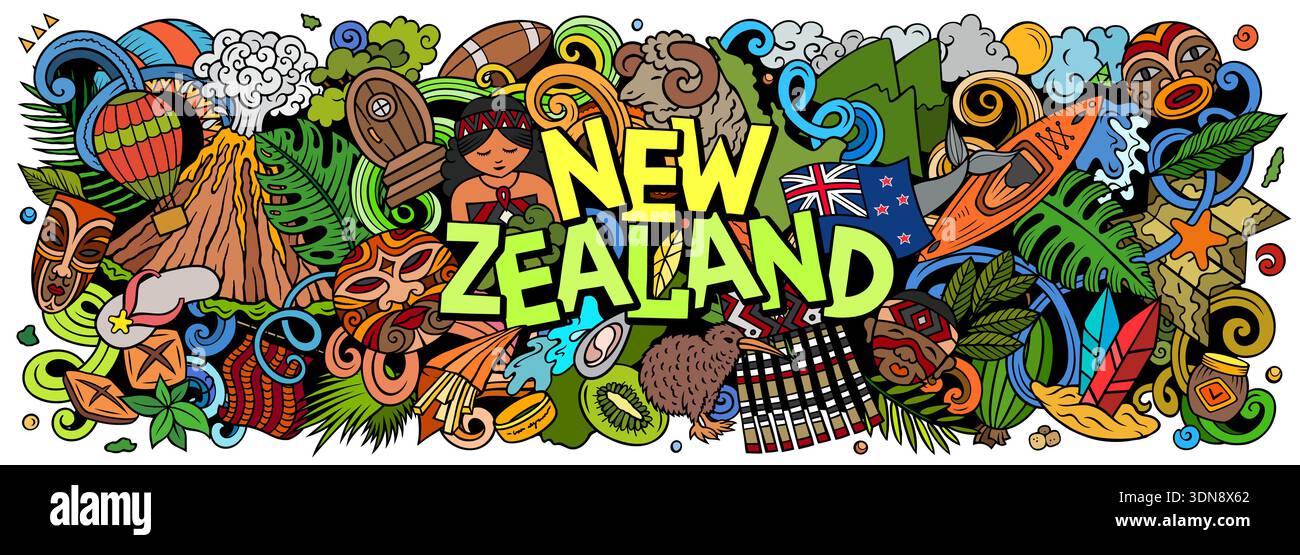 Maori new zealand landscape Stock Vector Images - Alamy