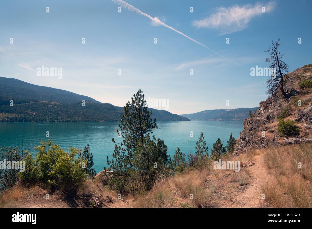 View of Lake Kalamalka, near Vernon, BC, Canada. Stock Photo