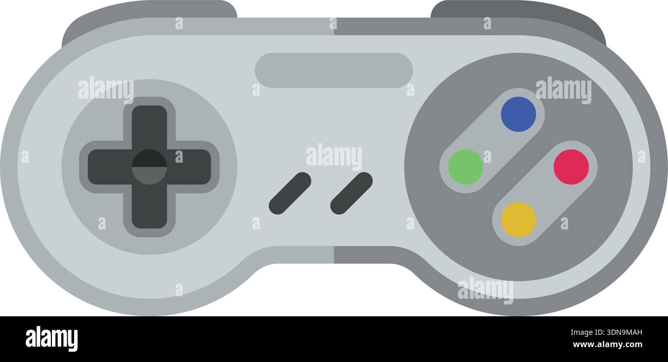 Videogame controller color icon. Gaming button gadget Stock Vector