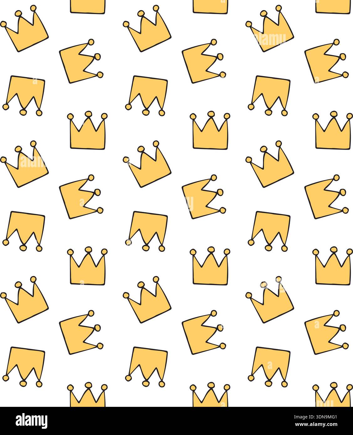 Vector seamless pattern of hand drawn crown Stock Vector