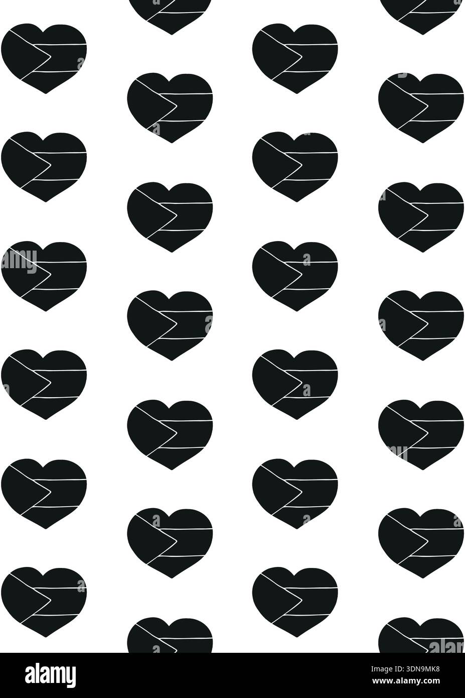 Vector seamless pattern of Palestine flag heart Stock Vector