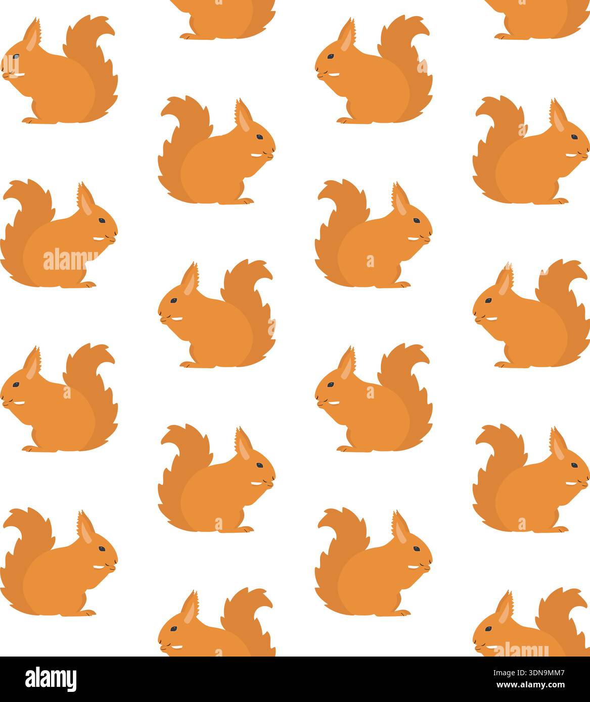 Vector seamless pattern of hand drawn squirrel Stock Vector