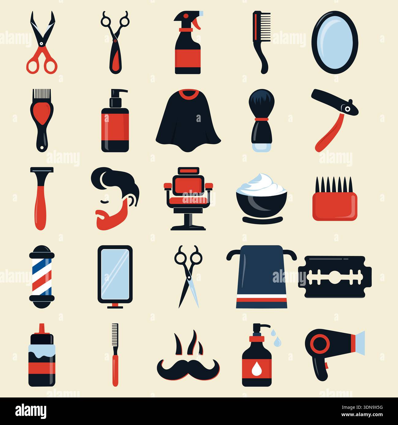 Barber tools vector illustration hi-res stock photography and images ...