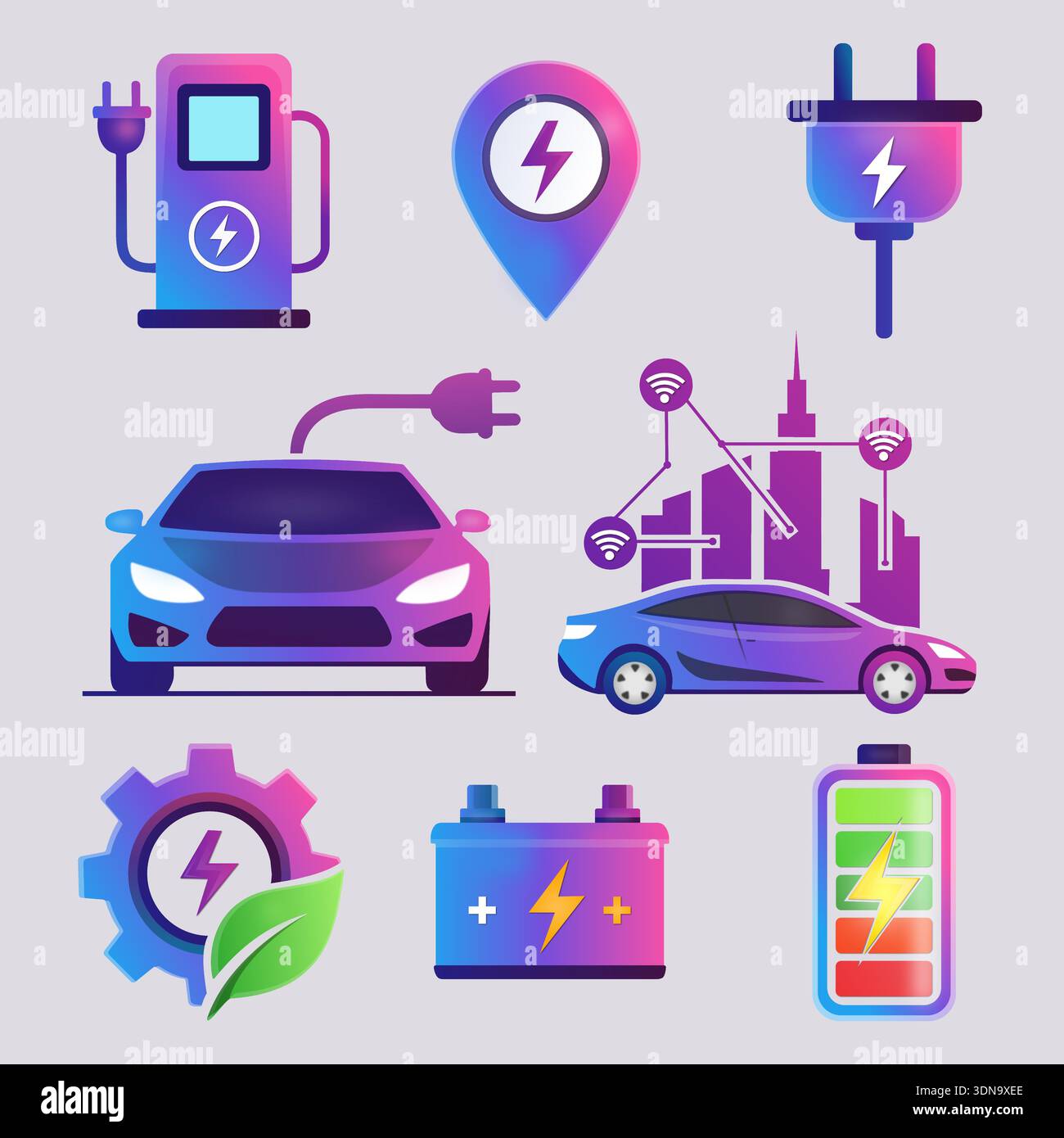 Ev charging icon vector vectors hi-res stock photography and images - Alamy