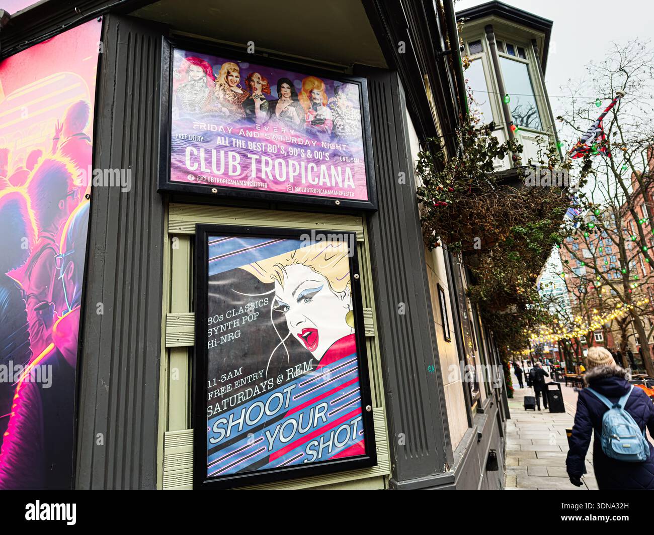 Dna Storefront Manchester, UK - January 22, 2026: Lively Manchester street storefront ...
