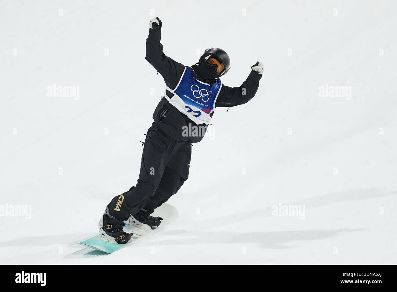 China's Zhang Xiaonan celebrates during the women's snowboarding big ...