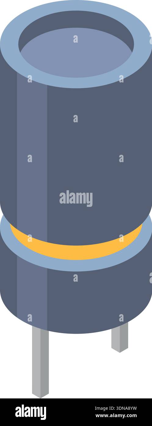 Isometric diode icon. Semiconductor industrial cartoon symbol Stock ...
