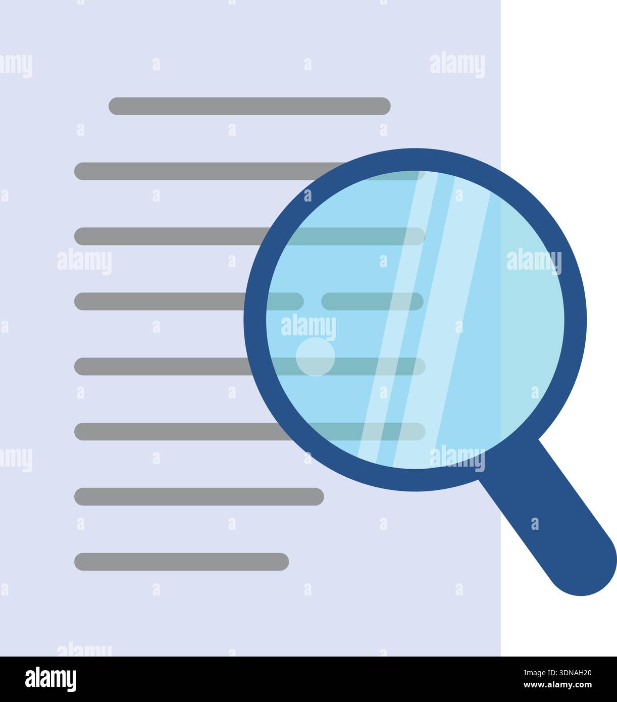 Document search color icon. Research report sign Stock Vector