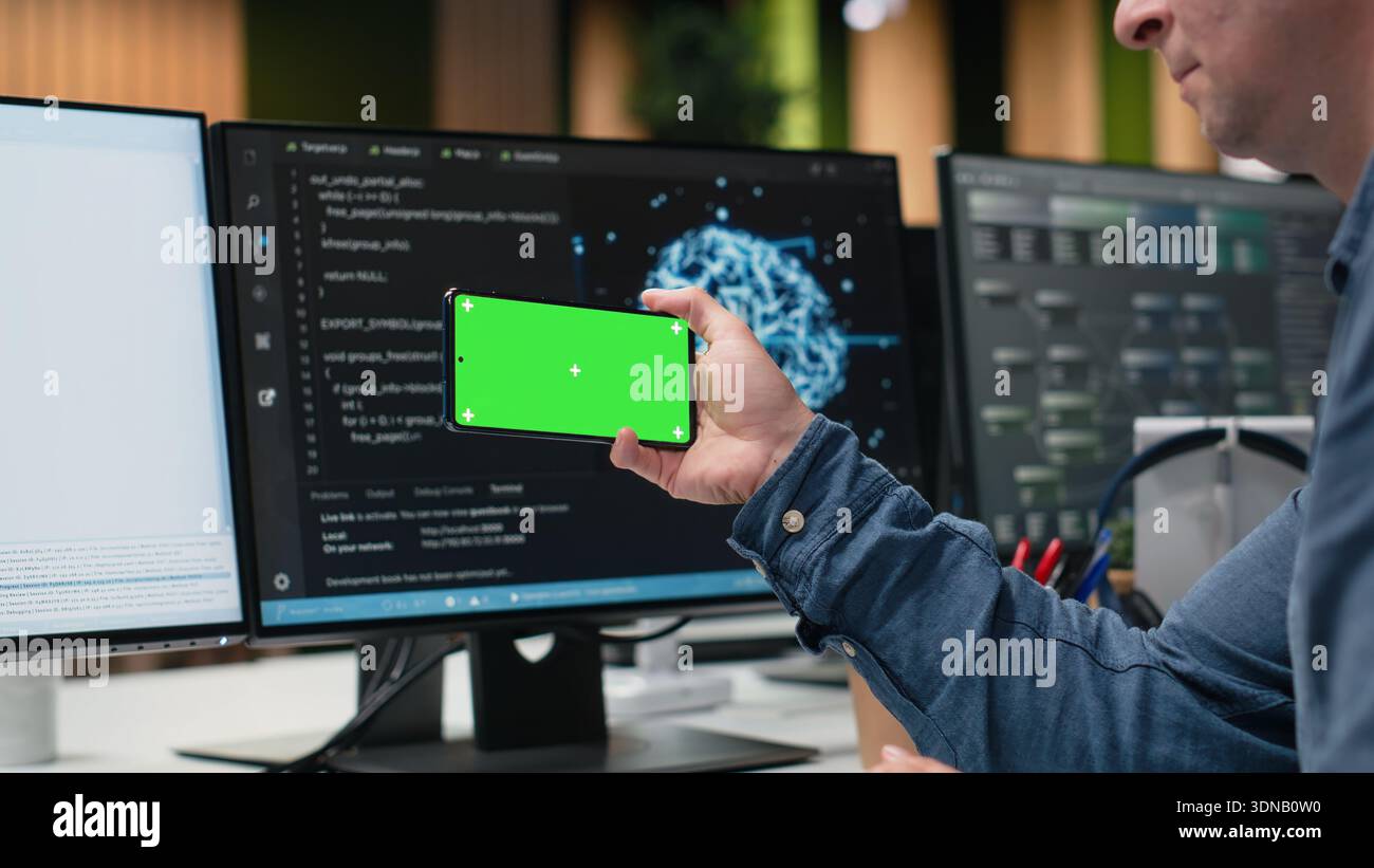 Isolated screen smartphone used admin hi-res stock photography and ...