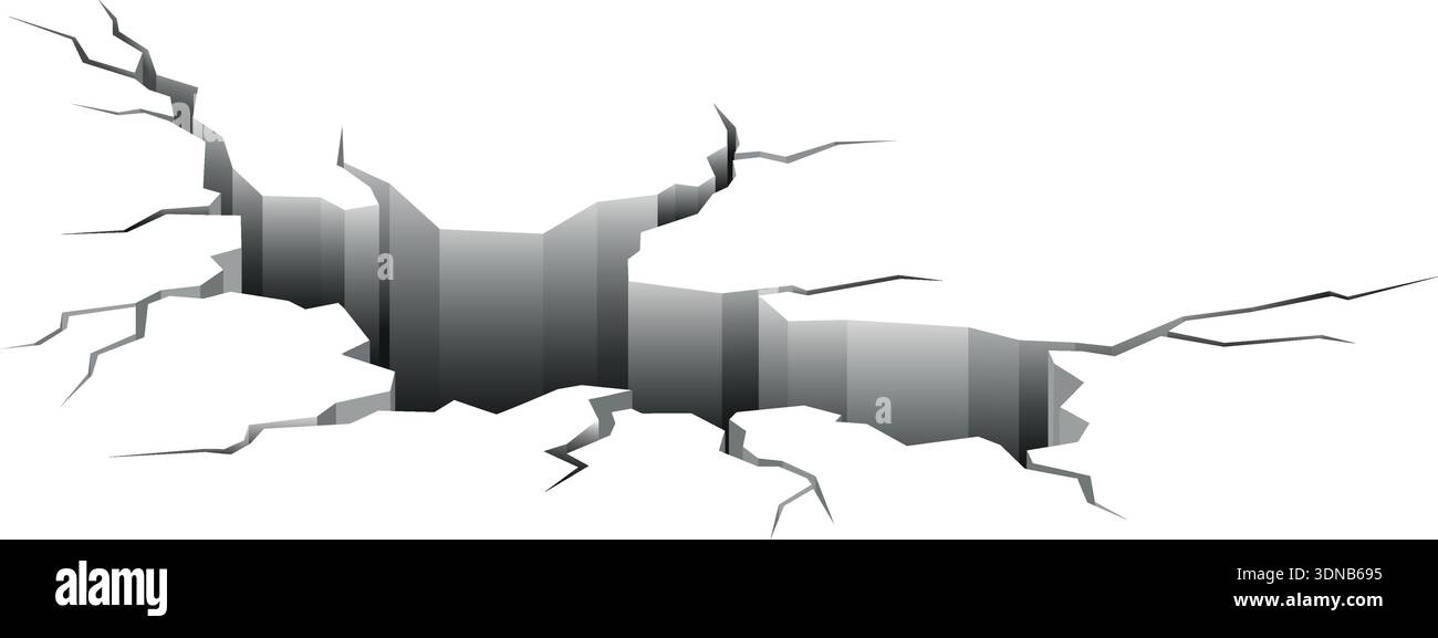 Ground crack realistic mockup. White broken surface Stock Vector Image ...