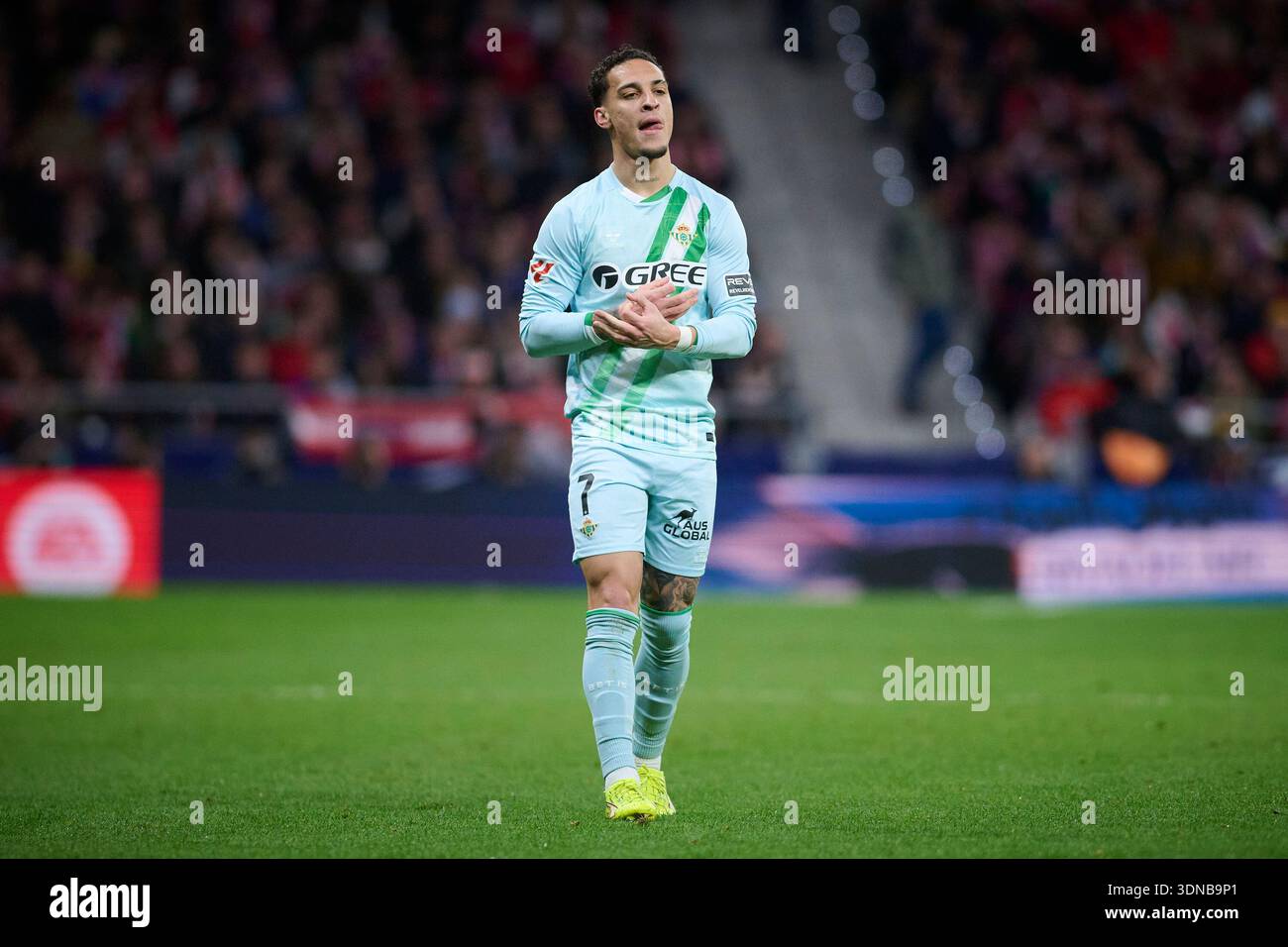 Real Betis Balompie's Antony celebrates a goal during La Liga match ...