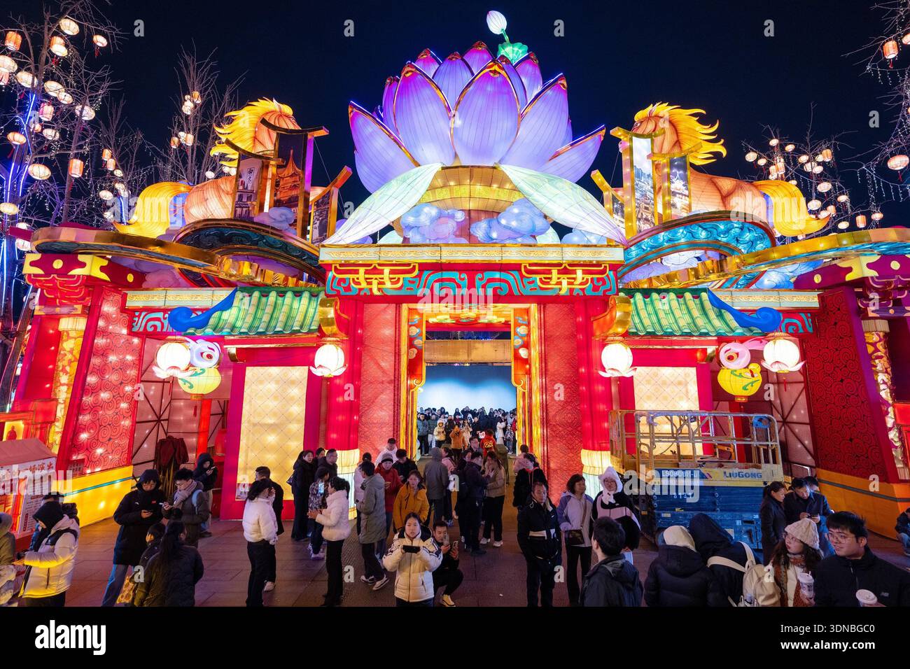 People tour a Spring Festival lantern show in Nanjing in eastern China ...