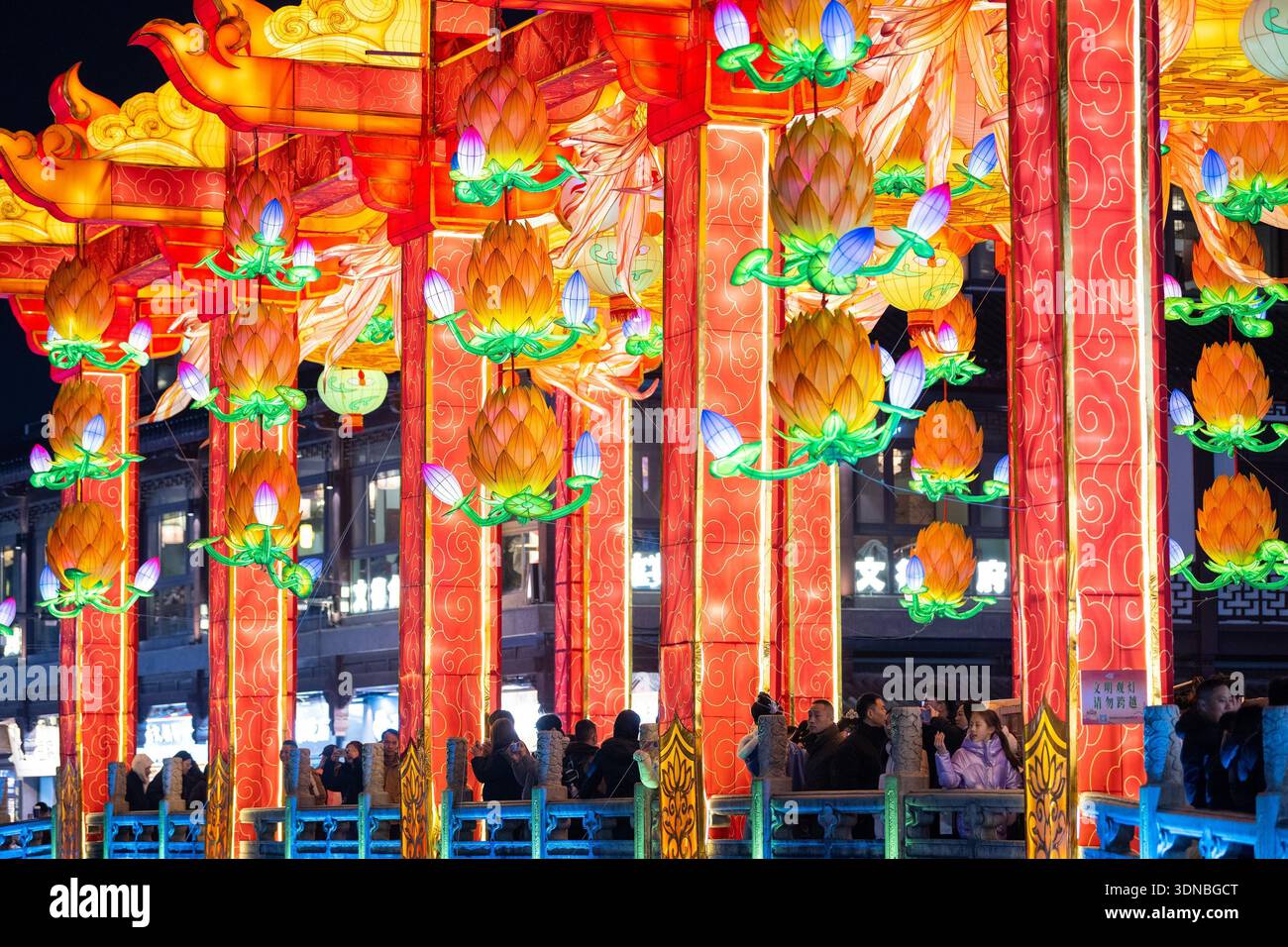 People tour a Spring Festival lantern show in Nanjing in eastern China ...