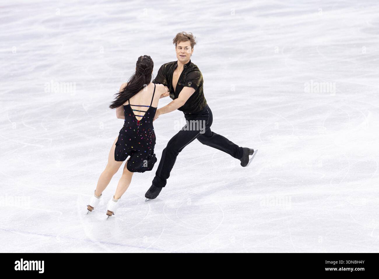 Allison Reed and Saulius Ambrulevicius of Team Lithuania compete in the ...