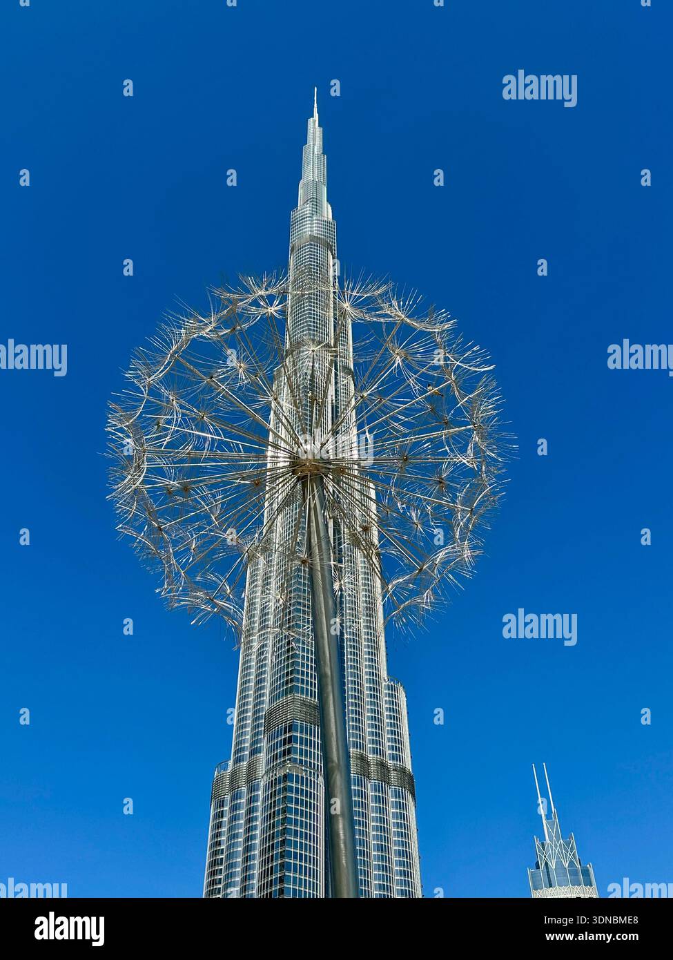 Dandelion Light  Sculpture by Mirke Struck, Dubai Fountain - Smartphone Captured Stock Image