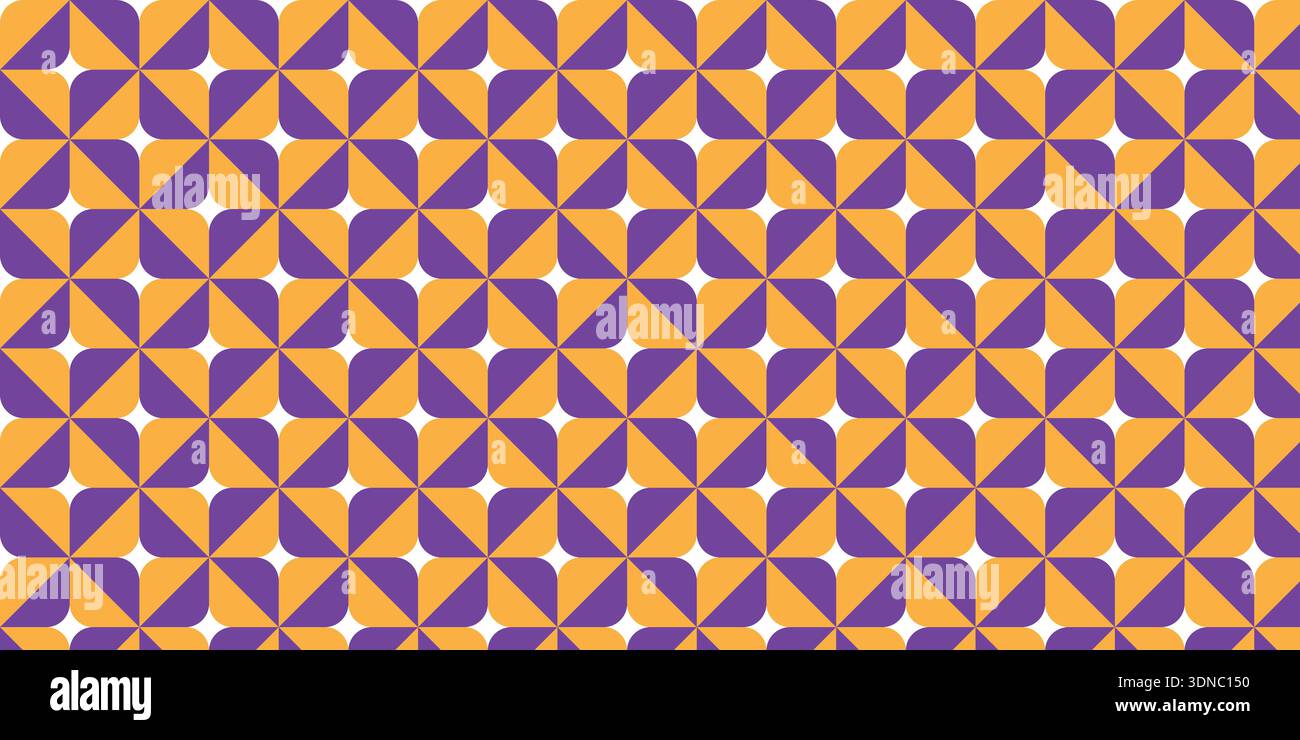 Seamless repeating geometric tile pattern with curved segments. Stock Vector