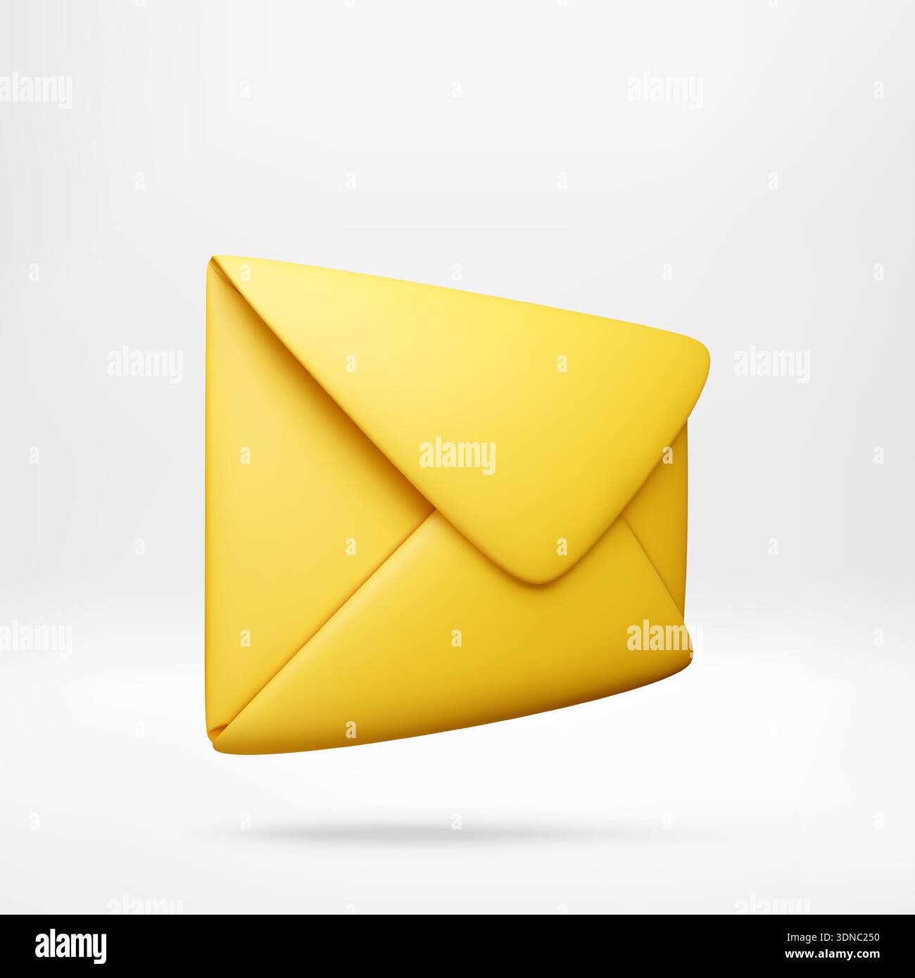 Yellow envelope with a shadow. 3d style Stock Vector