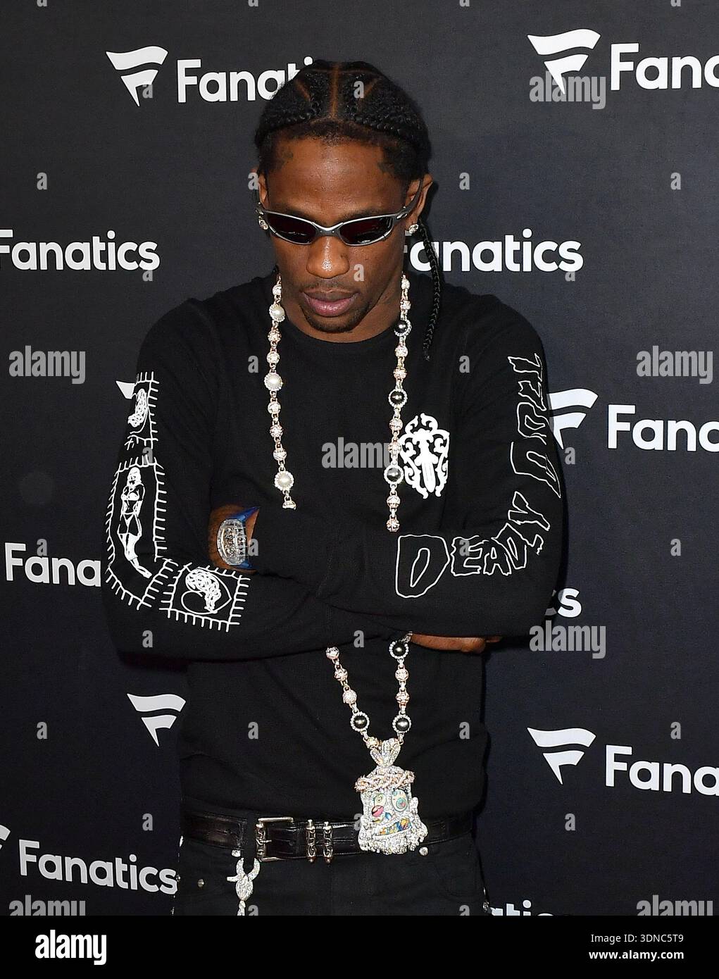 Travis Scott attends the 2026 Fanatics Super Bowl Party at Pier 48