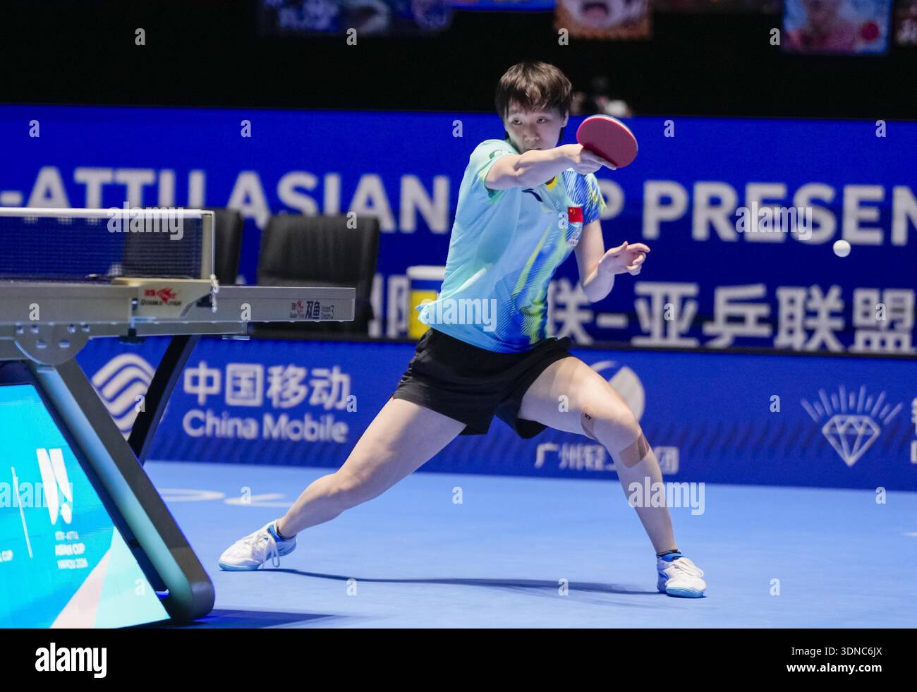 Chinese table tennis player Sun Yingsha competes against Wang Manyu ...